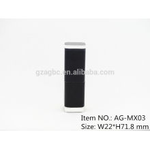 Élégant en plastique Quadrate rouge à lèvres Tube conteneur AG-MX03, tasse taille 11.8/12.1/12.7mm, les couleurs personnalisées